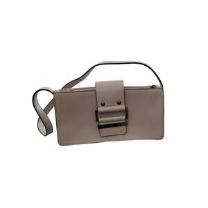 Guess Baguette Shoulder Bag Beige Faux Leather Buckle Detail Y2K Style
